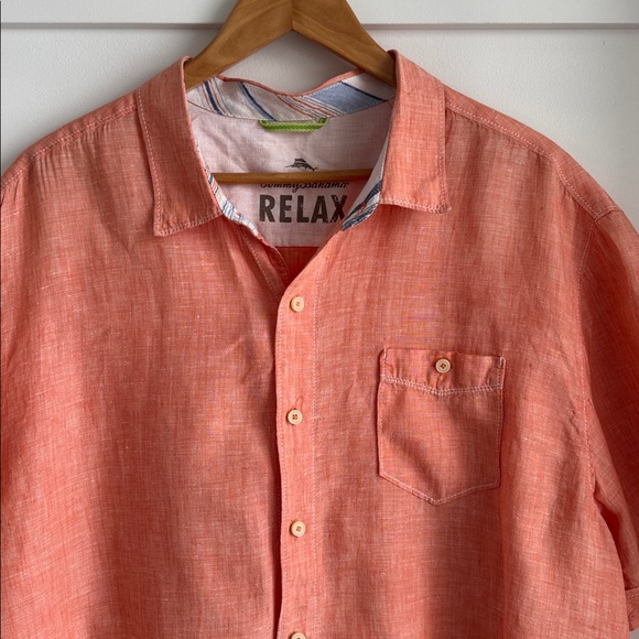 Tommy Bahama Linen Short Sleeve Button Down Shirt Size XXL - Picture 2 of 10